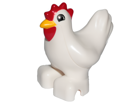 Курица Lego Duplo Chicken, Hen, Eyes Semicircular Pattern 87320pb02 U